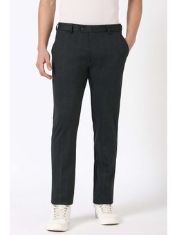 Peter England - Men Grey Check Super Slim Fit Trousers