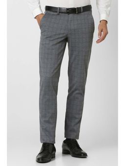 Van Heusen - Men Grey Check Ultra Slim Fit Trousers