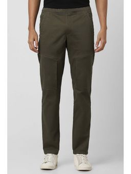 Van Heusen - Men Olive Solid Regular Fit Chinos