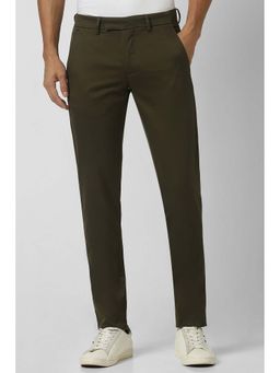 Van Heusen - Men Olive Solid Slim Fit Chinos