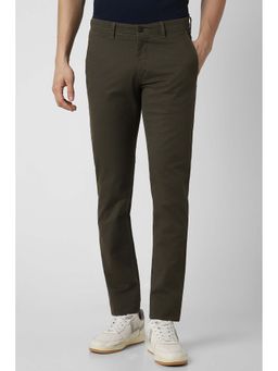 Van Heusen - Men Olive Textured Slim Fit Chinos