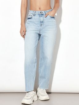 ONLY - Women Straight Fit Mid-Rise Blue Jeans