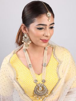 Indie Du Jour - Rajputana Off White Layered Pearl Necklace Set