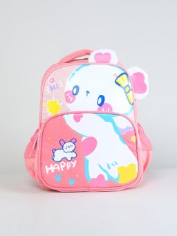 KIDLINGSS - Happy Bunny With Ears Applique Backpack - Pink