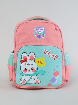 KIDLINGSS - Bunny Rabbit & Flower Printed Backpack - Peach