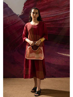 Banana Labs - Aurum Chock Block Maroon Dress