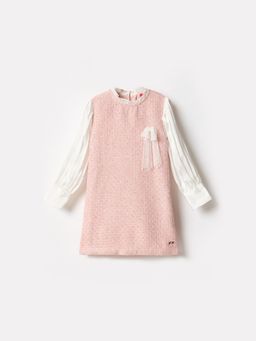 ELLE - Girls Pink Regular Fit Mini Dress