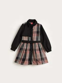 ELLE - Women Brown Solid Flared Fit Midi Dress