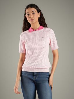 Tommy Hilfiger - Regular Fit Cotton Pink Sweater