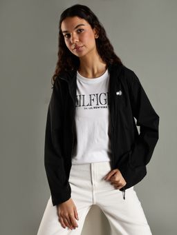 Tommy Hilfiger - Regular Fit Nylon Hooded Neck Open-Front Jacket