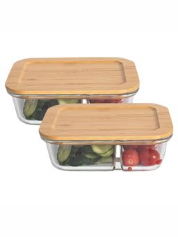 USHA SHRIRAM - Borosilicate Glass Tiffin Box 2 Compartments 580ml