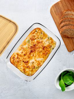 USHA SHRIRAM - Borosilicate Glass Wooden Lid Butter Dish, 900ml