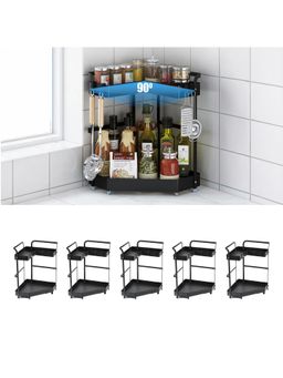 USHA SHRIRAM - L Corner Seasoning Rack Standard Style Two layer, Black