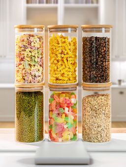 Gleevers - Gievers Tall Borosilicate Jar 1000ml (Pack of 6), Transparent