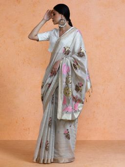 Sarha - Woven Design Cotton Saree with Unstitched Blouse