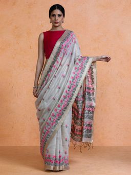 Sarha - Woven Design Muga Cotton Saree with Unstitched Blouse