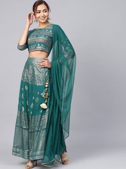 Juniper - Teal Net Solid Dupatta