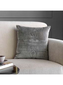 GM - Textured Velvet Square Cushion Cover with Zipper (Size: 16x16")