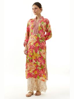 Gopi Vaid - Arya Pink Printed Kurta