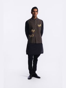 Rohit Bal - Brown Digital Print Men's Nehru Jacket