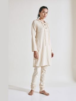 Genes Lecoanet Hemant - Beige Chhaya Full Sleeves Hooded Kurta