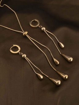 Palmonas - Dangling Teardrop Necklace and Earring Set for Women