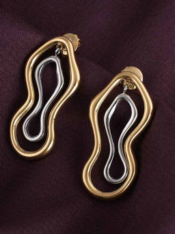 Palmonas - Abstract Gold and Silver Earrings - Waterproof and Anti-Tarnish