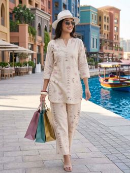 Shaily - Pink Printed Pure Flex Cotton Kurta with Pant