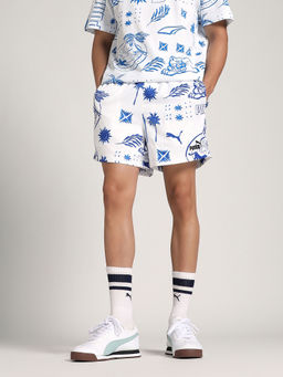 Puma - Palm Resort Men Printed 5" White Shorts