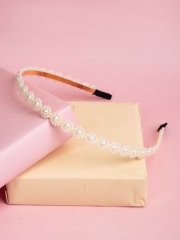 Arendelle - Designer White Pearls Hair Band For Girls