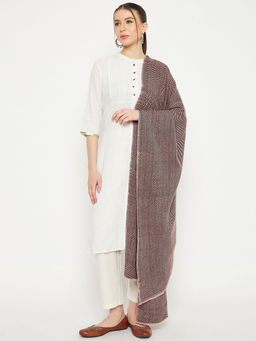 Creative Line - Pink Self Design Woven Knitted Stole