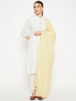 Creative Line - Cream Self Design Woven Knitted Stole