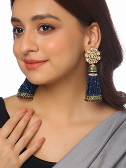VIRAASI - Gold Plated Traditional Kundan Drop and Dangle Earrings for Women and Girls