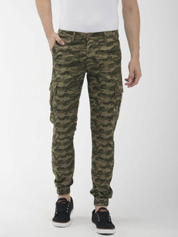 The Indian Garage Co - Olive Camouflage Regular Fit Joggers