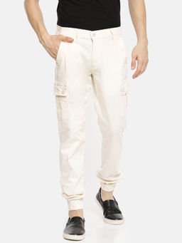 The Indian Garage Co - White Solid Regular Fit Joggers