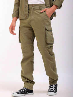 The Indian Garage Co - Green Solid Relaxed Fit Joggers