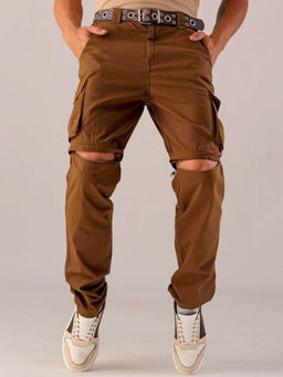 The Indian Garage Co - Brown Solid Relaxed Fit Joggers