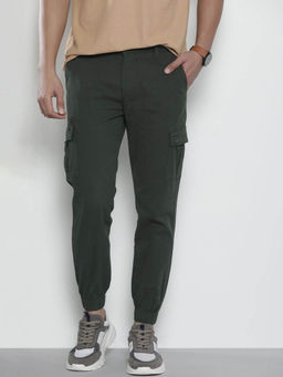 The Indian Garage Co - Green Solid Regular Fit Joggers