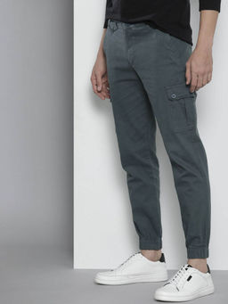 The Indian Garage Co - Grey Solid Regular Fit Joggers