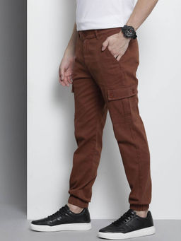 The Indian Garage Co - Brown Solid Slim Fit Joggers