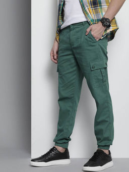The Indian Garage Co - Teal Solid Slim Fit Joggers