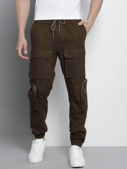 The Indian Garage Co - Brown Solid Regular Fit Joggers
