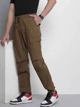 The Indian Garage Co - Brown Solid Relaxed Fit Joggers