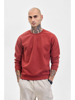 Snitch - Rust Solid Relaxed Fit Sweatshirt