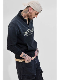 Snitch - Black Printed Relaxed Fit Sweatshirt