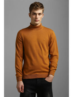 Louis Philippe - Brown Solid Regular Fit Sweater