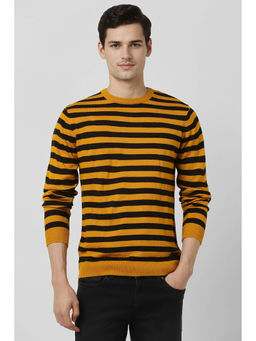Peter England - Yellow Stripes Regular Fit Sweater