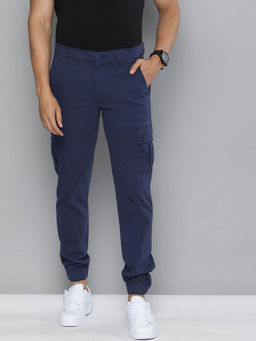 The Indian Garage Co - Blue Solid Regular Fit Joggers