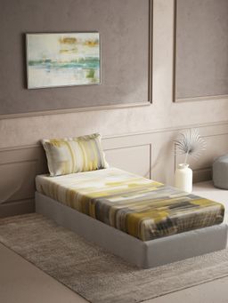 Ddecor Live Beautiful - Cotton Abstract Single 150 Tc Bedsheet With 1 Pillow Cover - Multicolor