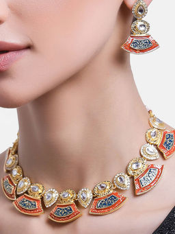 Estele - Gold Plated Adorn Jewellery Set with Enamel for Women